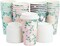 4 Pastel Designs 24 Pack Floral Paper Coffee Cups with Lids - Disposable To-Go Drinkware for Birthday Parties, Wedding Receptions, and Baby Showers - Coffee Cup 16 Oz